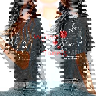 Da Tennis -I Love Wine & Tennis-Tennis Regalo T-shirt comoda oversize da donna - Novitaregali