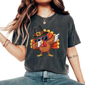 Dabbing Turkey Thanksgiving Day Boys Girls Dab Women's Oversized Comfort T-Shirt - Thegiftio UK