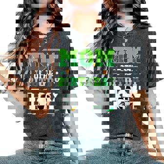 Dad And Mom Of The Birthday Boy Soccer Birthday Family Women's Oversized Comfort T-Shirt | Seseable FR