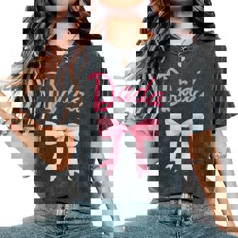 Dada Of The Birthday Girl Pink Coquette Bow Family Matching Women's Oversized Comfort T-Shirt | Seseable FR