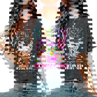 Daddy Of The Birthday Girl Candyland Candy Birthday Women's Oversized Comfort T-Shirt - Monsterry