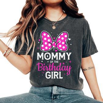 Daddy Of The Birthday Girl Cute Pink Bow Family Matching Women's Oversized Comfort T-Shirt - Thegiftio UK
