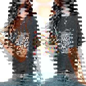 Dancing Queen Disco Ball Quote Party Women's Oversized Comfort T-Shirt | Mazezy