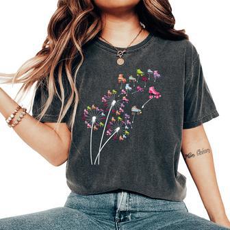 Dandelion Roller Skate Flower Floral Roller Skating Tree Women's Oversized Comfort T-Shirt - Thegiftio UK