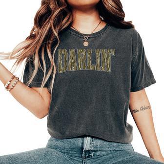 Darlin' Retro Camouflage Country Cowboy Women Women's Oversized Comfort T-Shirt - Thegiftio