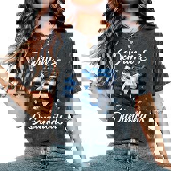 Denim And Diamonds Bow Ladies Girls Cowgirl Jeans Women's Oversized Comfort T-Shirt - Seseable