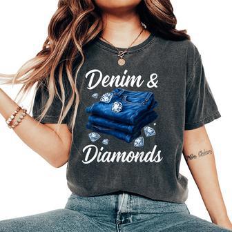 Denim And Diamonds Party Outfit Western Cowgirl Style Womens Women's Oversized Comfort T-Shirt - Thegiftio UK