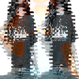 Dog Ghost Cute Dog Dressed As Ghost Halloween Women Women's Oversized Comfort T-Shirt | Mazezy