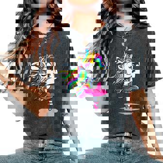 Doigt D'honneur Licorne Arc-En-Ciel Cadeau Pour Filles Et S T-shirt oversize confortable pour femme - Cadeauxyz