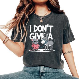 I Dont Give A Rats Donkey Mouse Rat Meme Merch Women's Oversized Comfort T-Shirt - Monsterry