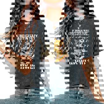 If You Don't Talk To Your Cat About Gun Safety Who Will For Women Women's Oversized Comfort T-Shirt - Monsterry