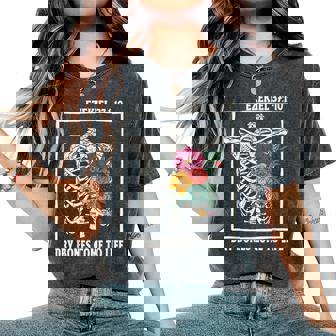 Dry Bones Come To Life Floral Skeleton Christian Bible Verse Women's Oversized Comfort T-Shirt | Seseable UK