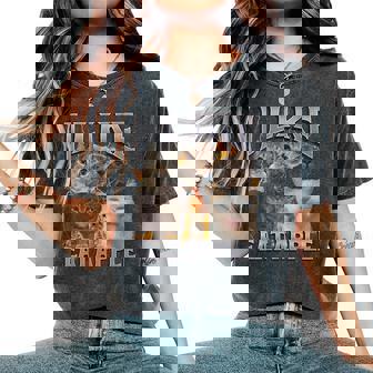 I Like Eat Apple Cat Meme Bootleg Graphic Women Women's Oversized Comfort T-Shirt - Monsterry