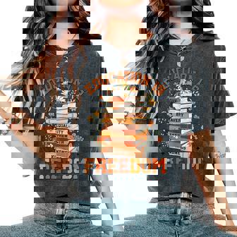 Education Is Freedom Black Teacher Books Black History Month Women's Oversized Comfort T-Shirt - Monsterry