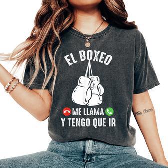 El Boxeo Me Llama Boxing Boxeador Atleta Divertido Camiseta extragrande cómoda para mujer - Regaloses