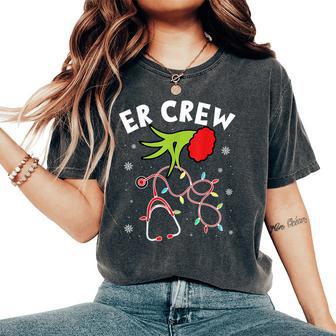 Emergency Room Christmas Er Crew Nurse Xmas Holiday Nursing Women's Oversized Comfort T-Shirt - Seseable