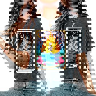 Emotional Dumpster Fire Tarot Card Sarcastic Skeleton Women's Oversized Comfort T-Shirt | Mazezy