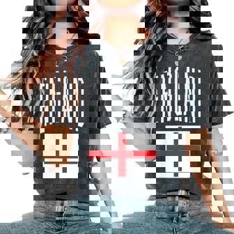 England Flag English Football Soccer Fan Men Women Kids Women's Oversized Comfort Colors T-Shirt | Mazezy