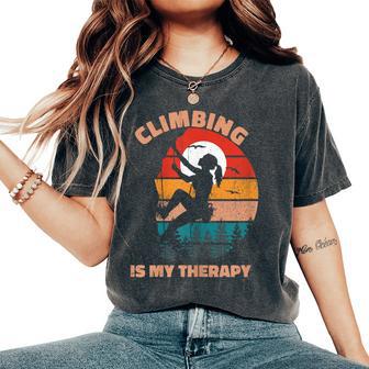 Escalada Es Mi Terapia Esintage Escalada En Roca Camiseta extragrande cómoda para mujer - Regaloses