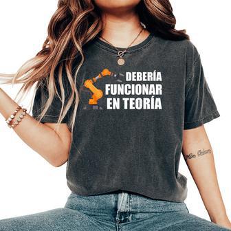 Estudiantes Automatización Engineering Ingeniero Re Robots Camiseta extragrande cómoda para mujer - Regaloses