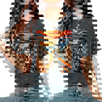 Expressionist Artsy Dog Pembroke Welsh Corgi Terrier Men Women Girls Kids Women's Oversized Comfort Colors T-Shirt | Mazezy