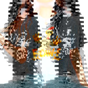 F-Caw-F Chicken Meme Quote Rooster Humor Women's Oversized Comfort T-Shirt - Monsterry