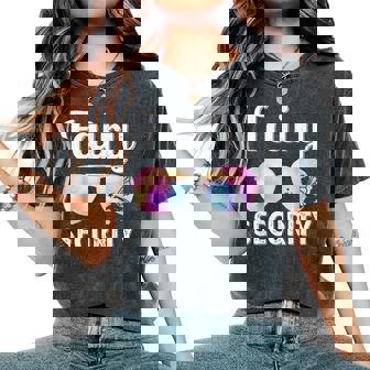 Fairy Security Birthday Family Halloween Costume Dad Mom Women's Oversized Comfort T-Shirt - Thegiftio