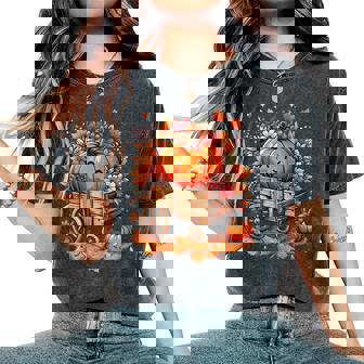 Fall Vintage Pumpkin Autumn Thanksgiving Women's Oversized Comfort T-Shirt | Mazezy