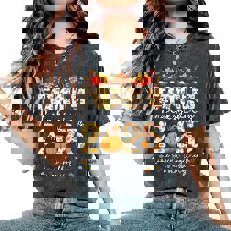 Family Thanksgiving 2025 Turkey Autumn Fall Matching Crew Women's Oversized Comfort T-Shirt | Mazezy