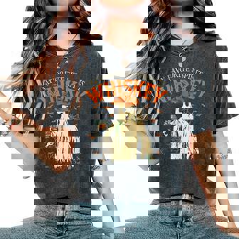 My Favorite Spirit Is Whiskey Halloween Cowboy Ghosts Women's Oversized Comfort T-Shirt | Seseable CA