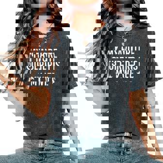 My Favorite Superhero Is My Wife Women's Oversized Comfort T-Shirt - Thegiftio