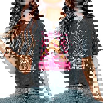 Fight Like A Queen Sneakers Breast Cancer Warrior Girl Women's Oversized Comfort T-Shirt - Monsterry