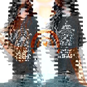 We Fight Together Leukemia Awareness Rainbow Ribbon Outfit Women's Oversized Comfort T-Shirt | Mazezy