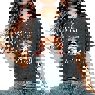 First Of All I'm A Delight Sarcastic Coffee Grumpy Cat Women's Oversized Comfort T-Shirt | Mazezy