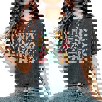 In My Flag Football Era Women's Cute Retro Groovy Colorful Women's Oversized Comfort T-Shirt - Monsterry