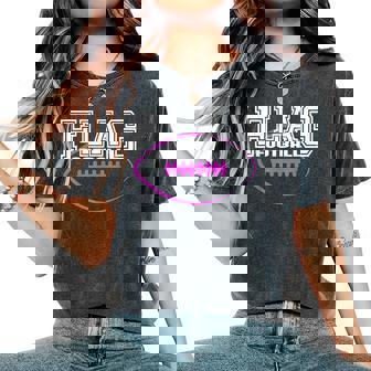 Flag Football Girls' Team Players Women's Oversized Comfort Colors T-Shirt | Mazezy