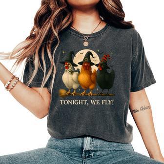 Chicken Halloween Costume Tonight We Fly Spooky Season Women's Oversized Comfort T-Shirt - Thegiftio UK