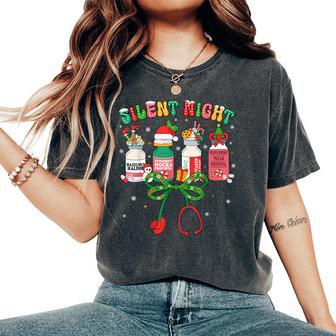 Christmas Nurse Medical Christmas Icu Nicu Rn Er Nurse Women's Oversized Comfort T-Shirt - Monsterry