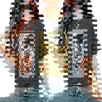 Halloween Softball Mama Mom Skeleton Tarot Card Women's Oversized Comfort T-Shirt | Mazezy