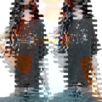 Heartbeat Turkey Nurse Thanksgiving Scrub Top Fall Women's Oversized Comfort T-Shirt - Thegiftio