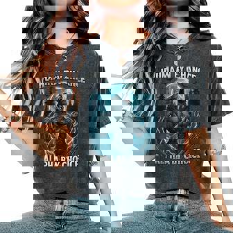 Human By Chance Alpha By Choice Sarcastic Meme Women's Oversized Comfort T-Shirt | Seseable FR