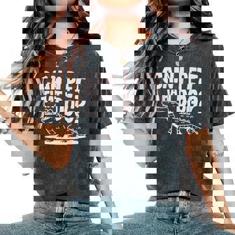 Sarcastic Alligator Saying Can I Pet That Dog Women's Oversized Comfort T-Shirt - Monsterry