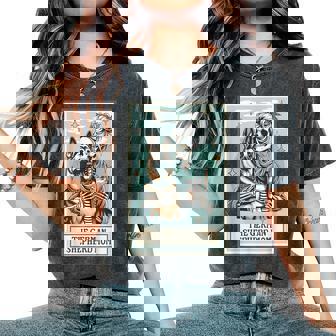 Skeleton German Shepherd Mom Tarot Card Mother's Day Women's Oversized Comfort T-Shirt | Seseable UK