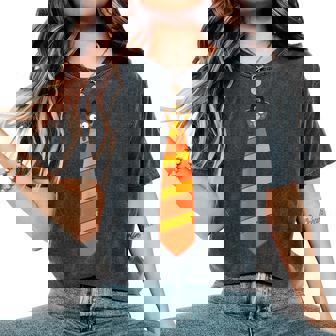 Thanksgiving Tie With Turkey For Family Dinner Women Women's Oversized Comfort T-Shirt | Mazezy