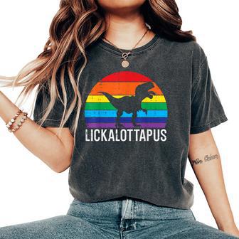 Gay Dino Lickalottapus Rainbow Pride Flag Trex Lgbtq Men Women's Oversized Comfort T-Shirt - Thegiftio UK