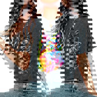 German Shepherd Lovers Pop Art German Shepherd Women's Oversized Comfort Colors T-Shirt | Mazezy