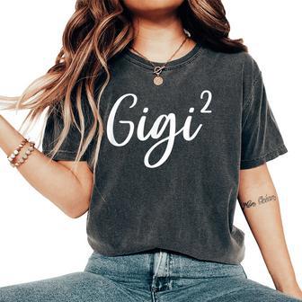 Gigi Of 2 Grandma Of Two Twins Cute Women's Oversized Comfort T-Shirt - Thegiftio UK