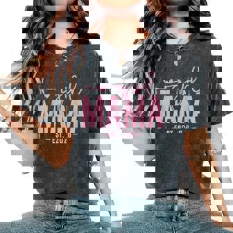 Girl Mama Est 2026 Pregnancy Reveal Mom To Be New Mommy Women's Oversized Comfort T-Shirt - Monsterry