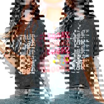 Girl Retro Boone Groovy Flower First Name Personalized 80'S Women's Oversized Comfort T-Shirt | Mazezy