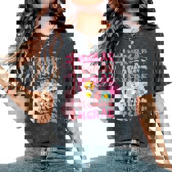 Girl Retro Mcrae Groovy Flower First Name Personalized 80'S Women's Oversized Comfort T-Shirt | Seseable CA